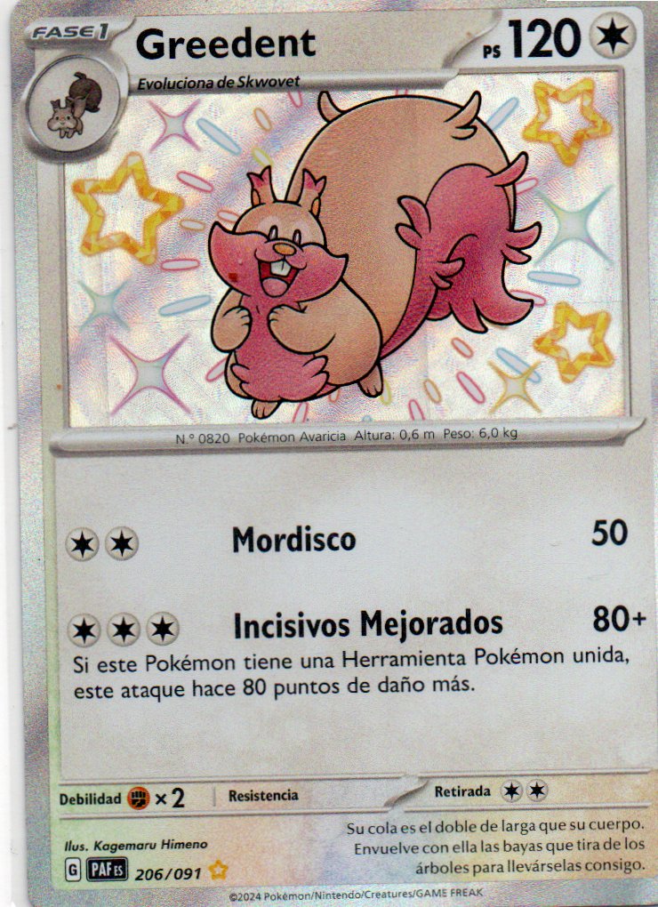 Greedent  Shiny rare Español