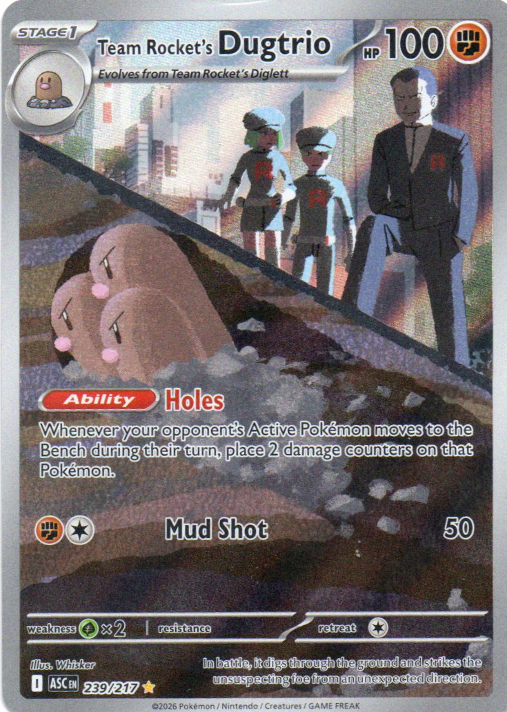 Team Rocket's Dugtrio  Illustration rare Ingles