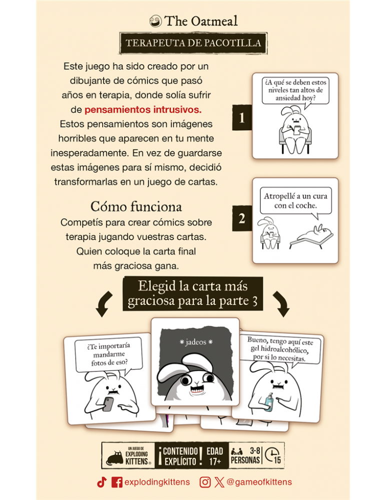 Terapeuta de Pacotilla - Juego de Cartas (17+)