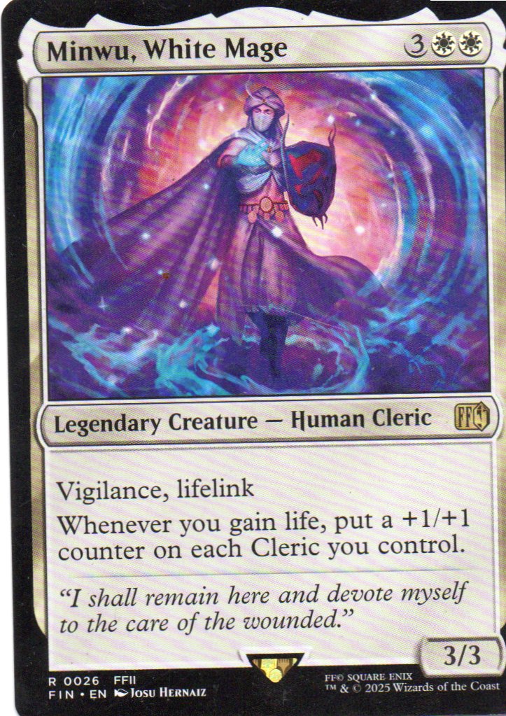 Minwu, White Mage FIN 026 Rare Ingles