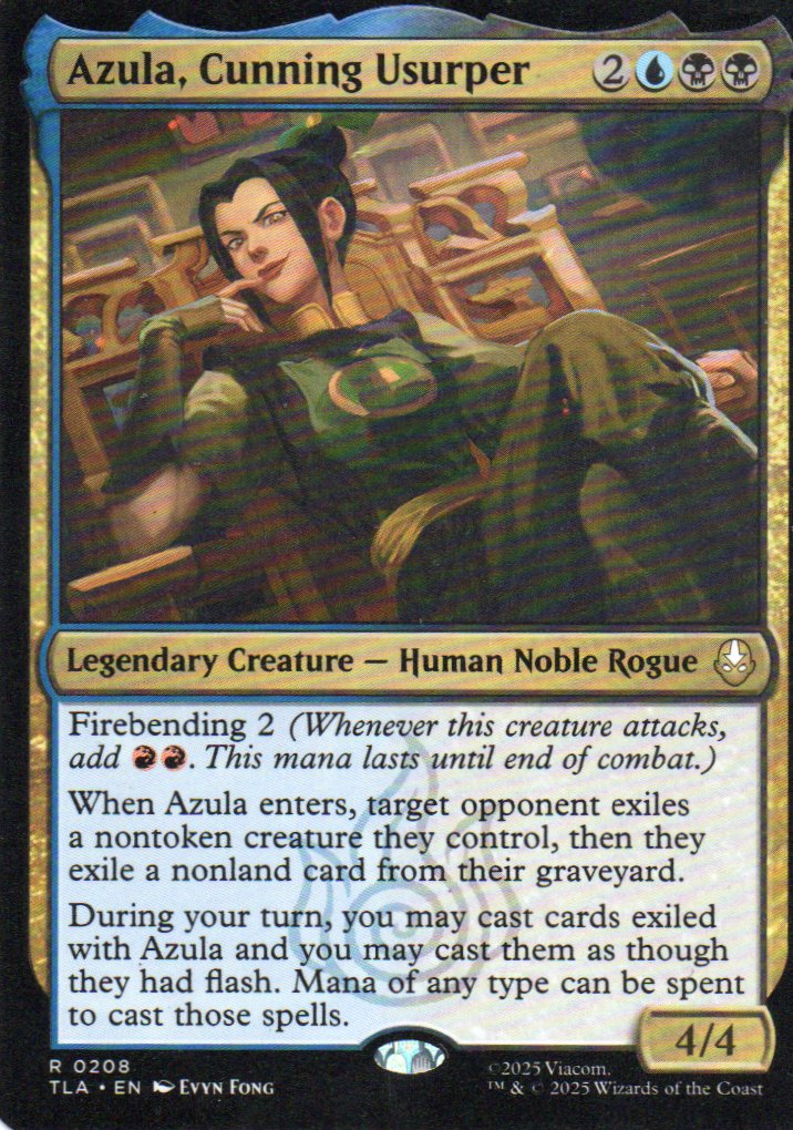 Azula, Cunning Usurper TLA 208 Rare Ingles