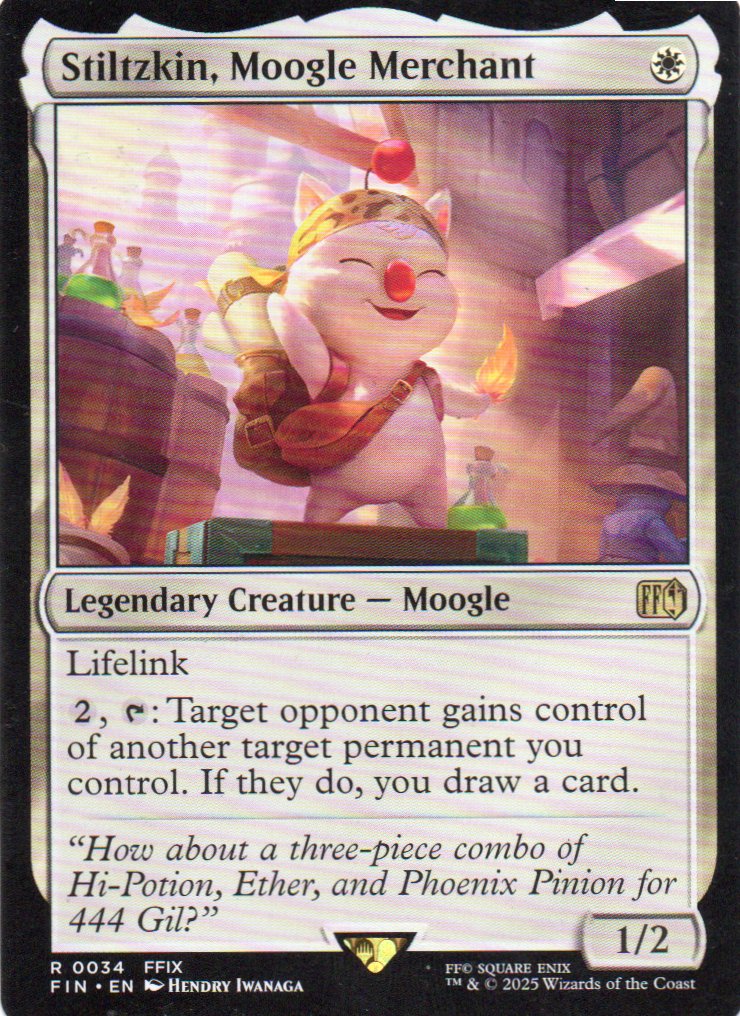 Stiltzkin, Moogle Merchant FIN 034 Rare Ingles