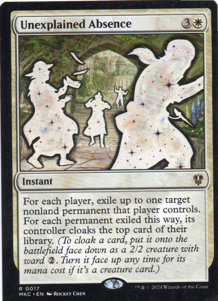 Unexplained Absence MKC 017 Rare Ingles
