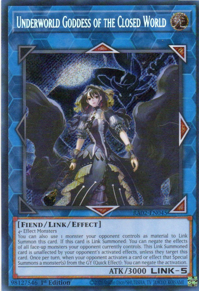 Underworld Goddess of the Closed World RA02-EN045 Secret rare