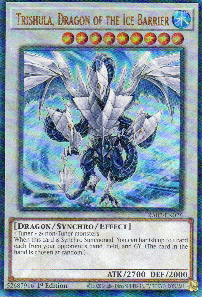 Trishula, Dragon of the Ice Barrier RA02-EN026 Ultimate rare