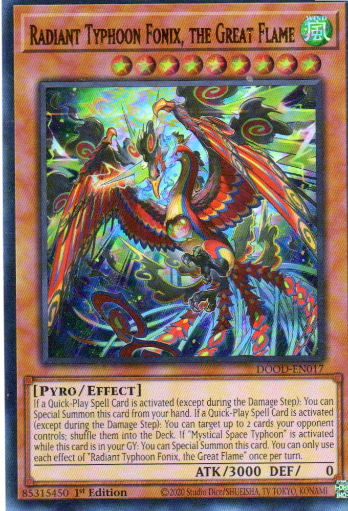 Radiant Typhoon Fonix, the Great Flame DOOD-EN017 Ultra rare