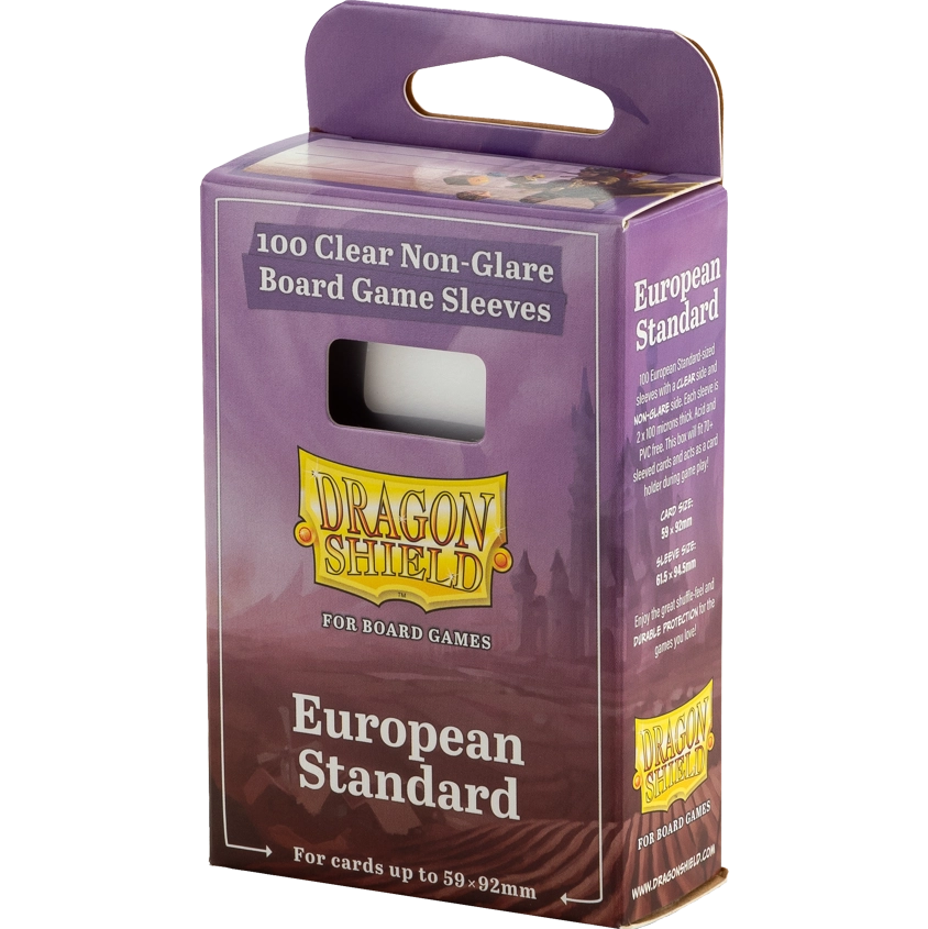 Micas European Standard  Clear/Non Glare Board Game Sleeves Dragon Shield c/100