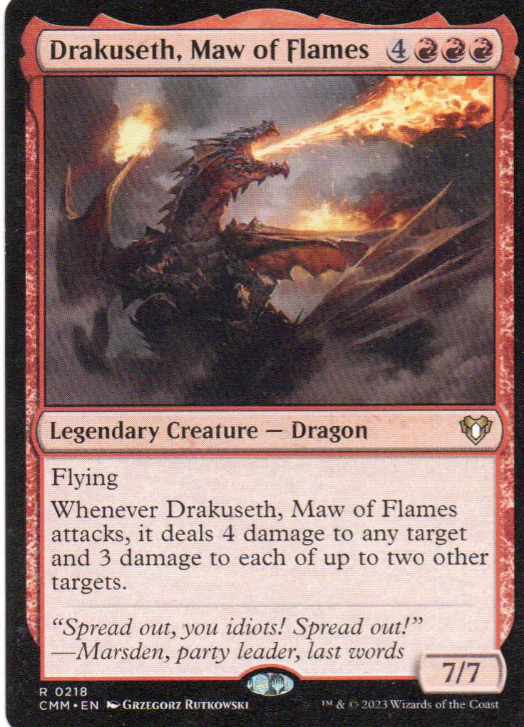 Drakuseth, Maw of Flames CMM 218 Rare ingles