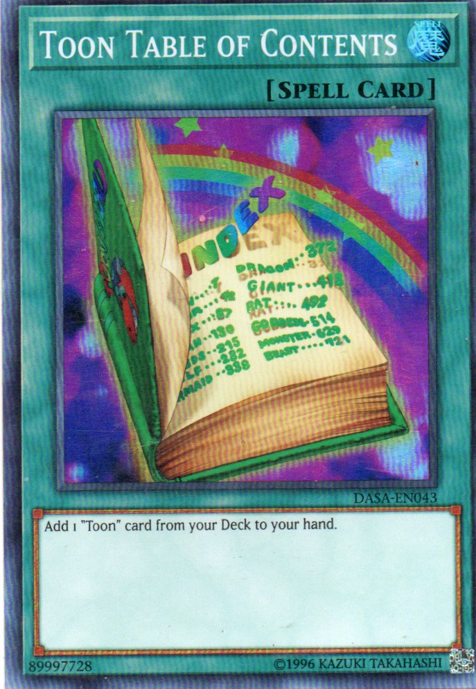 Toon Table of Contents DASA-EN043 Super rare