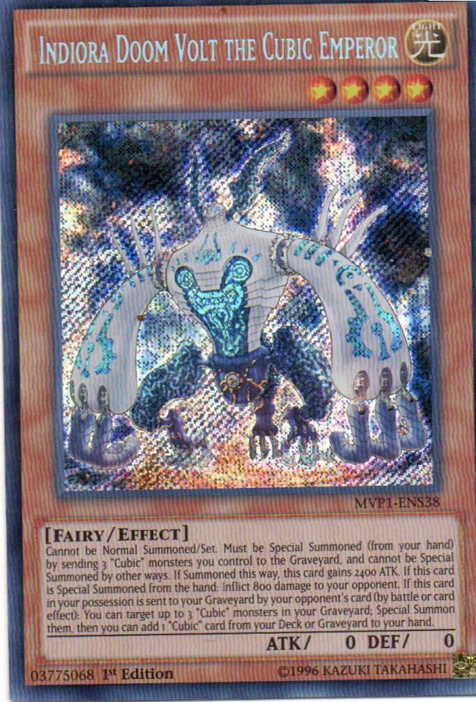 Indiora Doom Volt the Cubic Emperor MVP1-ENS38 Secret rare