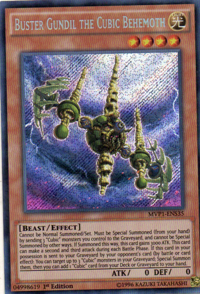 Buster Gundil the Cubic Behemoth MVP1-ENS35 Secret rare