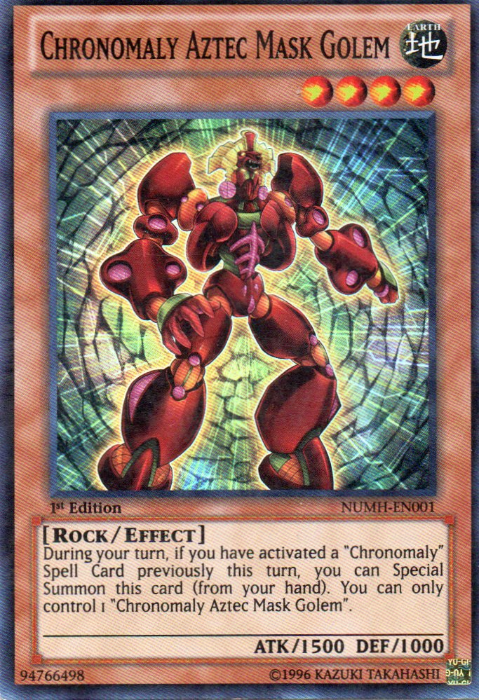 Chronomaly Aztec Mask Golem NUMH-EN001 Super rare