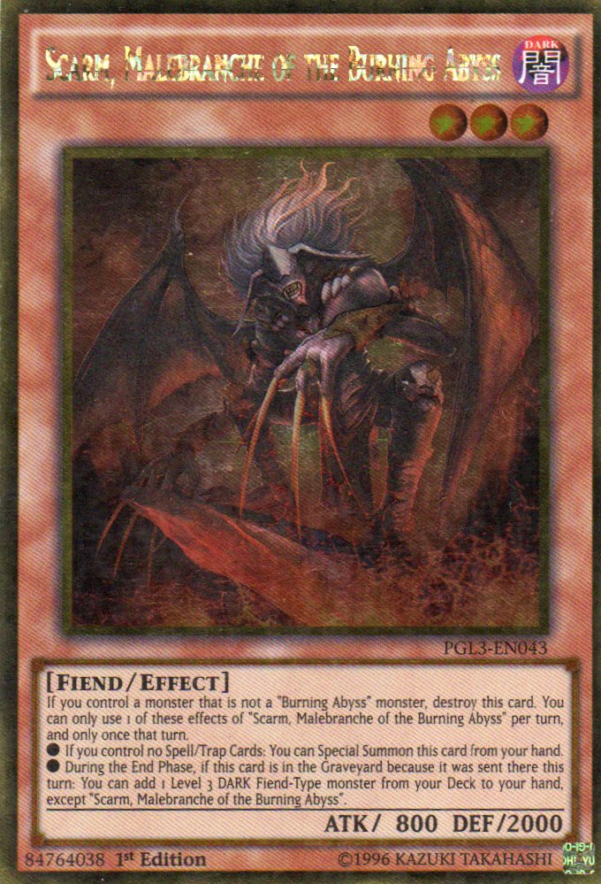 Scarm, Malebranche of the Burning Abyss PGL3-EN043 Gold rare