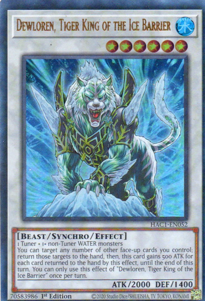Dewloren, Tiger King of the Ice Barrier HAC1-EN052 Ultra rare