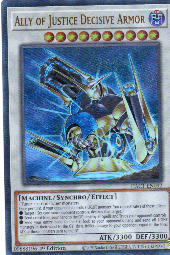 Ally of Justice Decisive Armor HAC1-EN092 Ultra rare