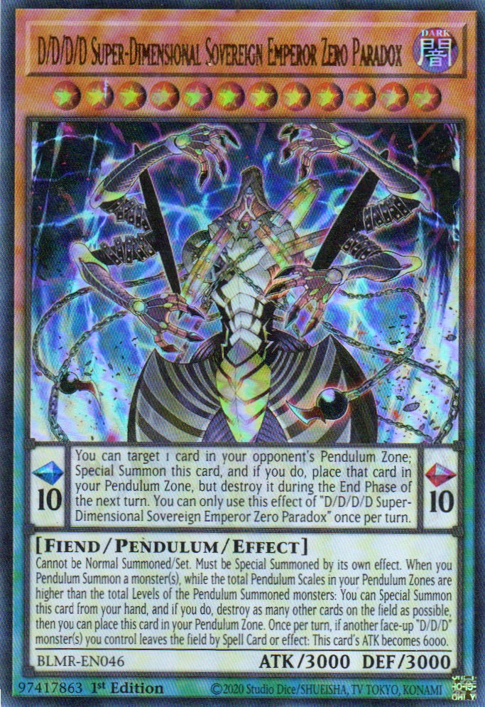 D/D/D/D Super-Dimensional Sovereign Emperor Zero Paradox BLMR-EN046 Ultra rare