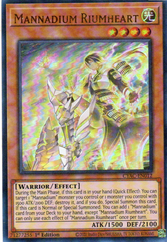 Mannadium Riumheart CYAC-EN012 Ultra rare