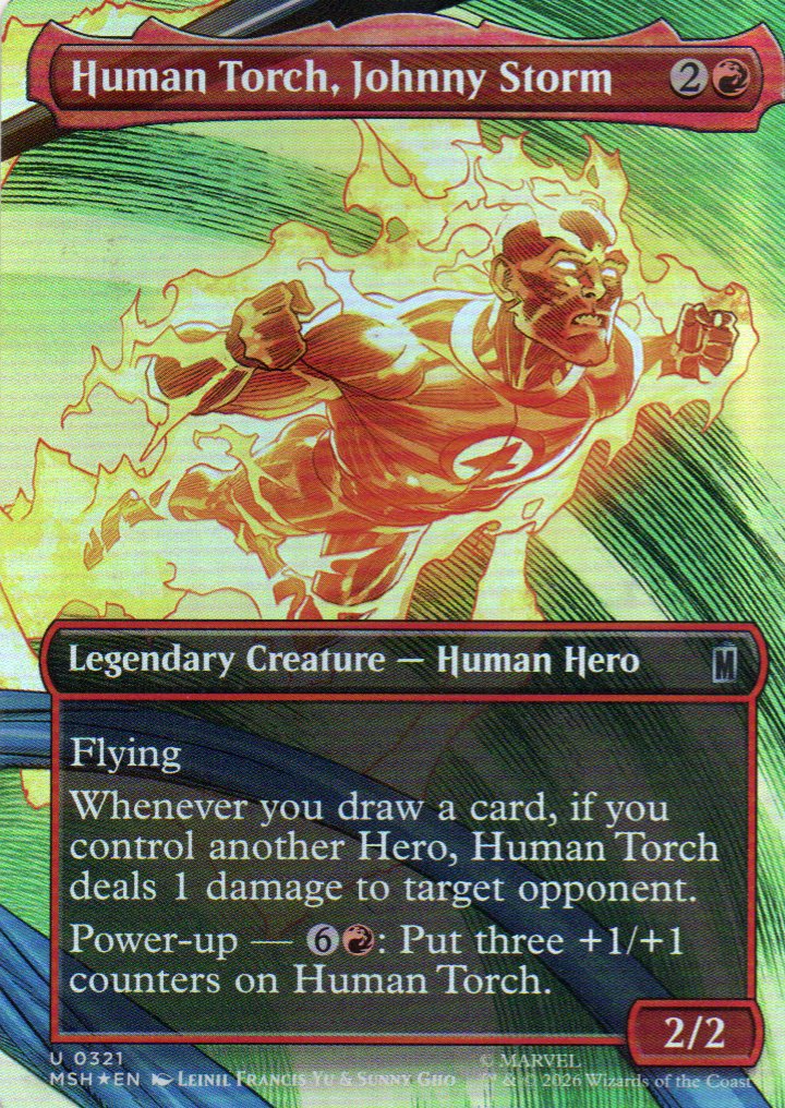 Human Torch, Johnny Storm MSH 321 Uncommon foil