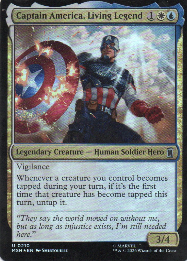 Captain America, Living Legend MSH 210 Uncommon foil