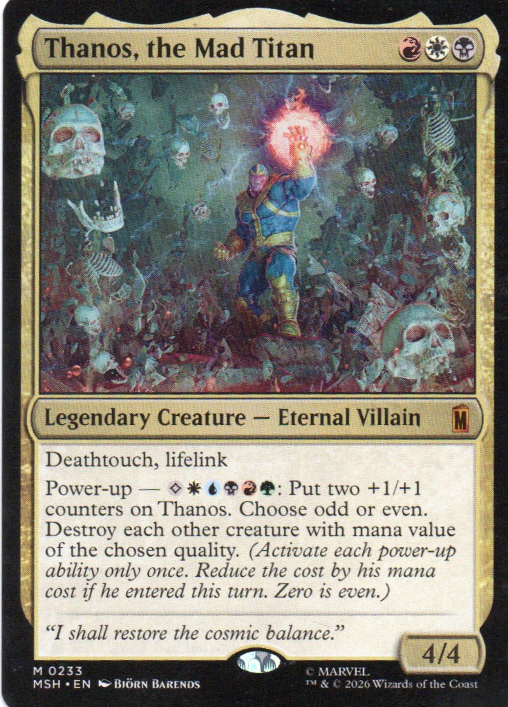Thanos, the Mad Titan MSH 233 MYthic rare