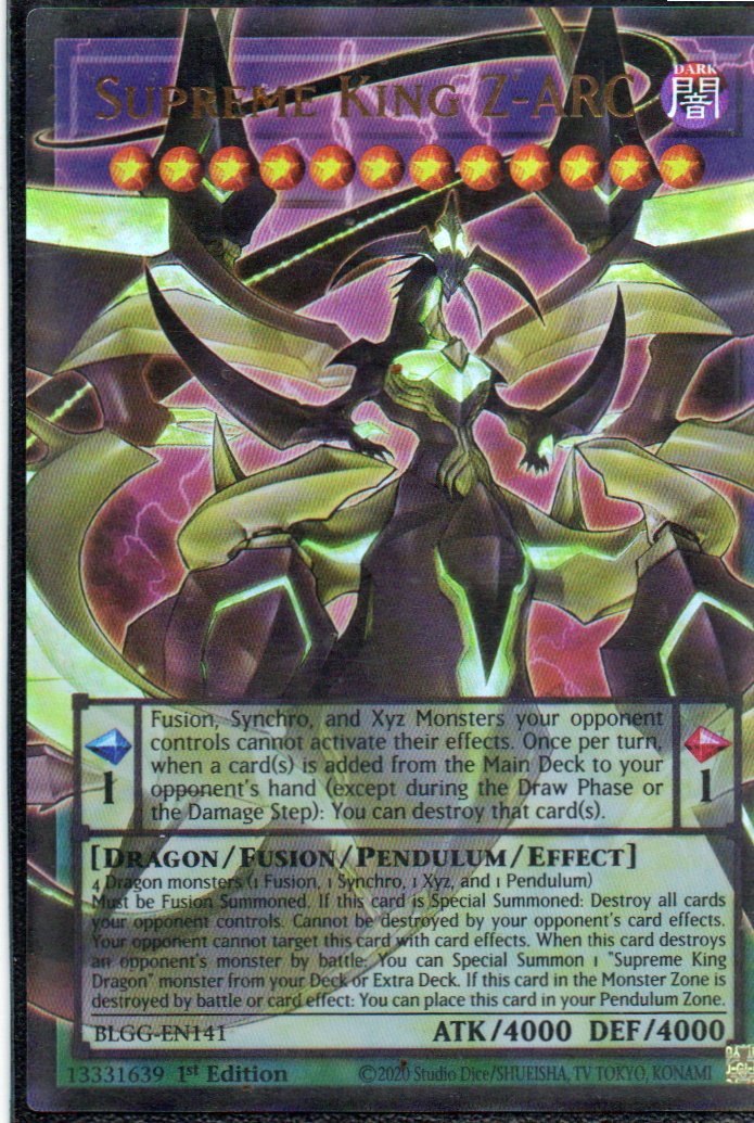 Supreme King Z-ARC BLGG-EN141 Overframe ultra rare
