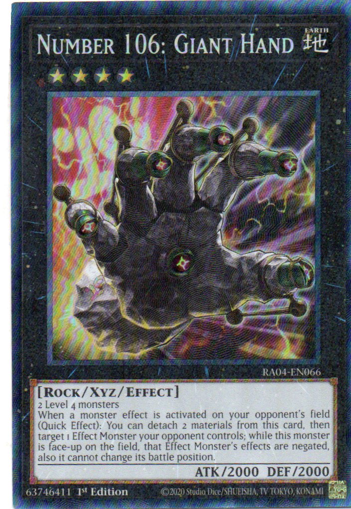 Number 106:Giant Hand RA04-EN066 Collector rare