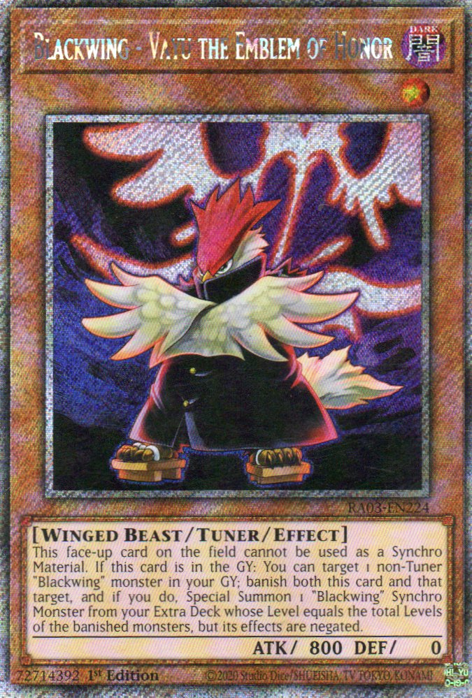 Blackwing - Vatu the Emblem of Honor RA03-EN224 Platinum rare