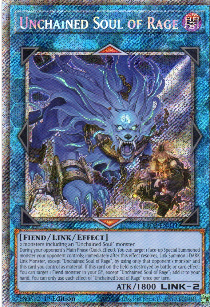 Unchained Soul of Rage RA02-EN041 Platinum rare