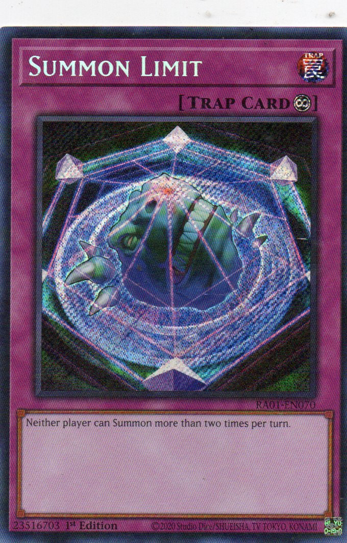 Summon Limit RA01-EN070 Secret rare