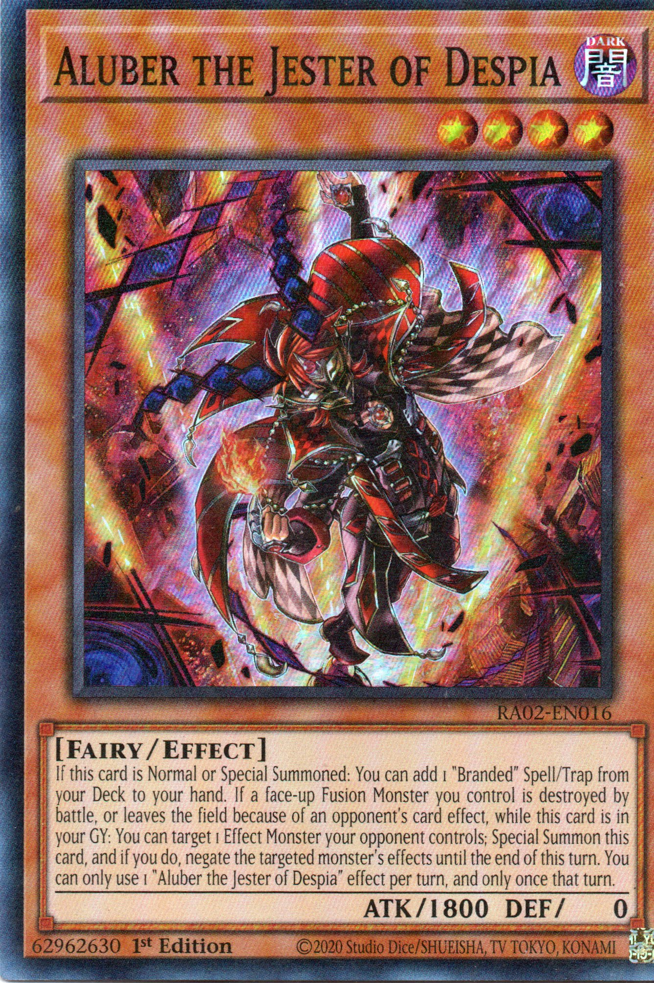 Aluber the Jester of Despia RA02-EN016 Super rare