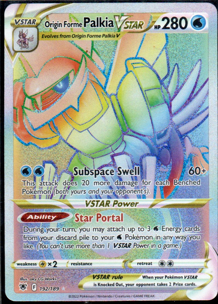 Origin Forme Palkia Vstar 192 ingles Secret rare