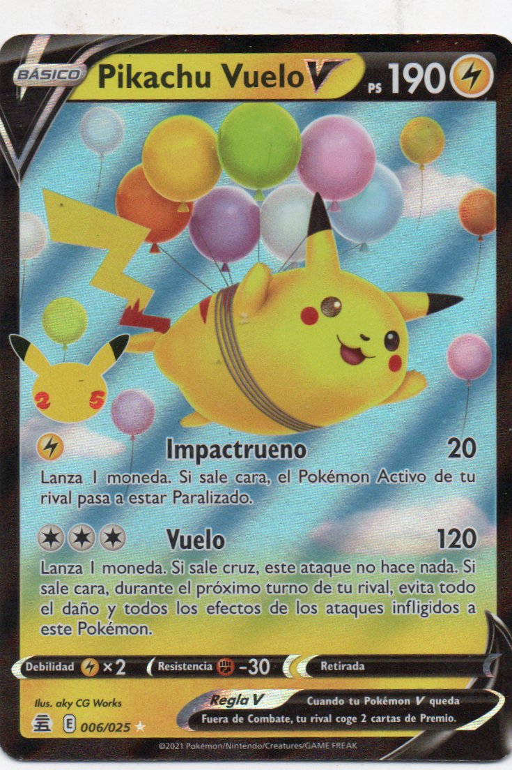 Pikachu Vuelo V 6 Español Ultra rare
