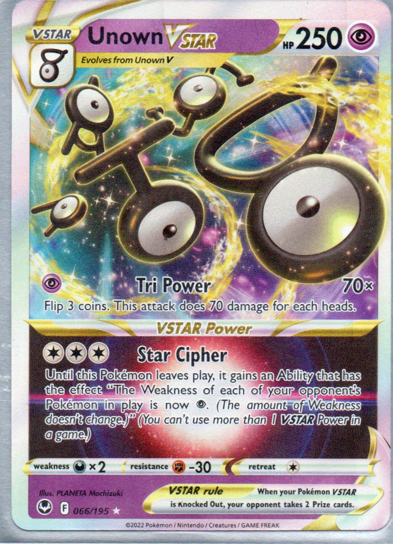 Unown Vstar 66 ingles Ultra rare