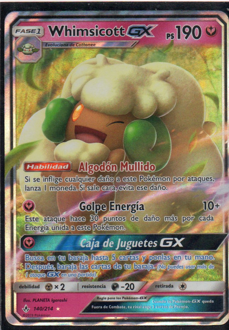 Whimsicott GX 140 Español Ultra rare