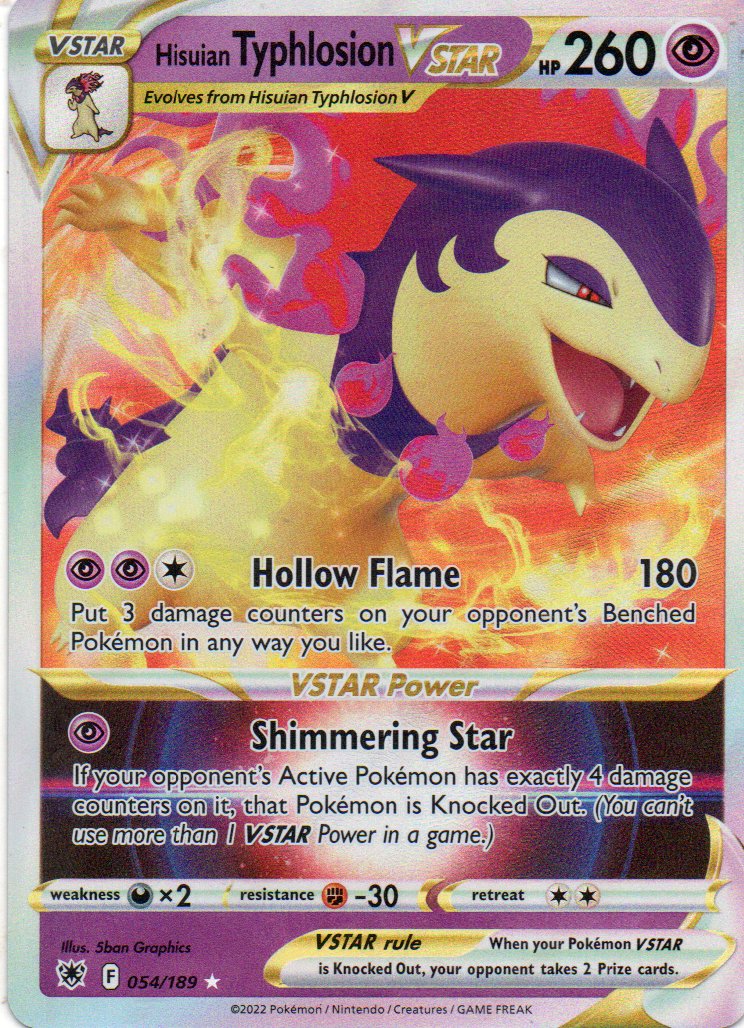 Hisuian Typhlosion Vstar 54 ingles Ultra rare