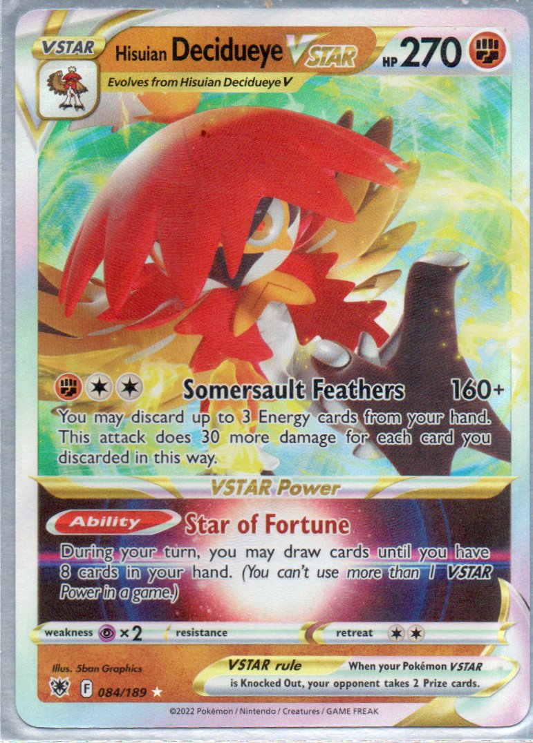 Hisuian Decidueye Vstar 84 ingles Ultra rare