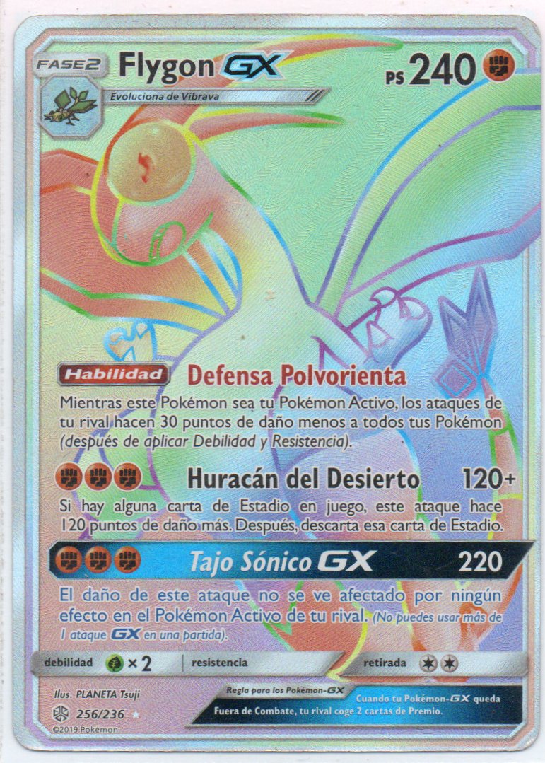 Flygon GX 256 Español Secret rare