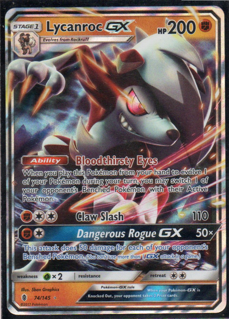 Lycanroc GX 74 ingles Ultra rare