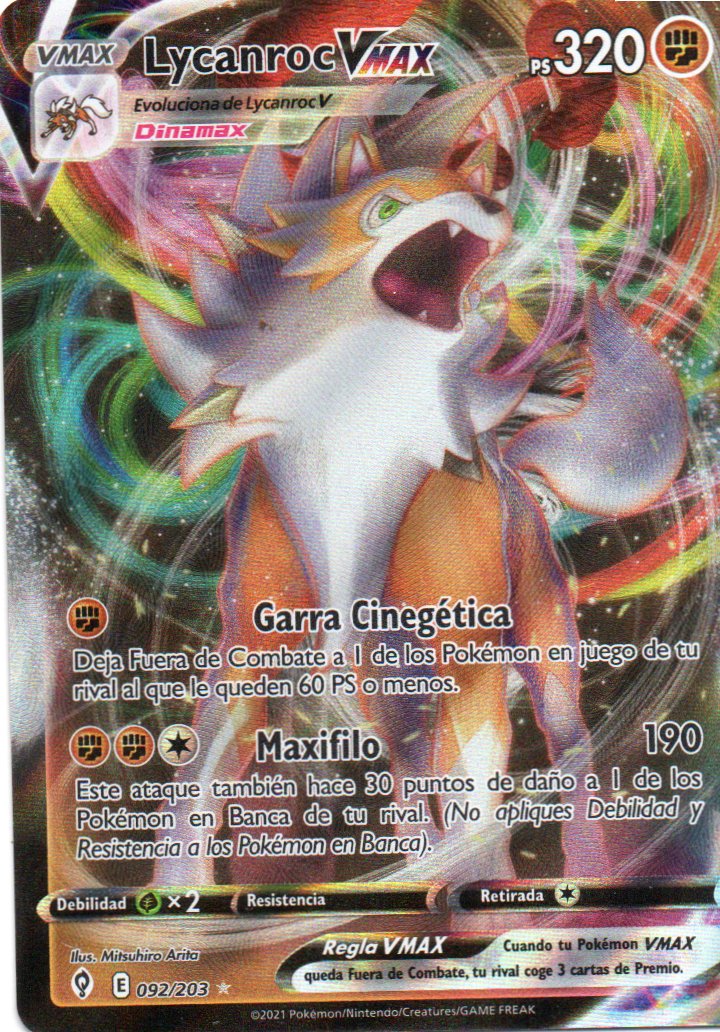 Lycanroc Vmax 92 Español Ultra rare