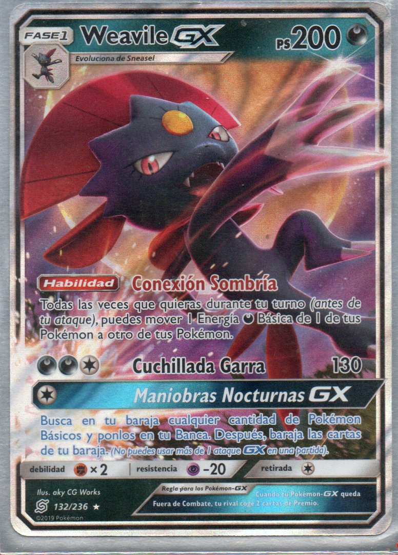 Weavile GX 132 Español Ultra rare