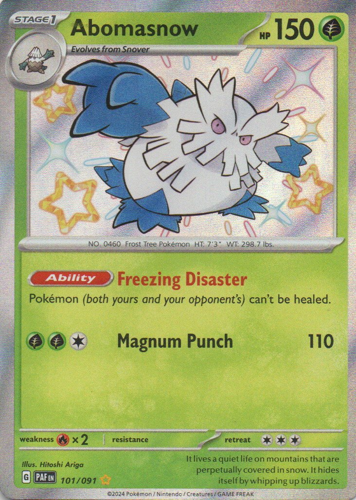 Abomasnow Ingles PAF 101 Shiny rare