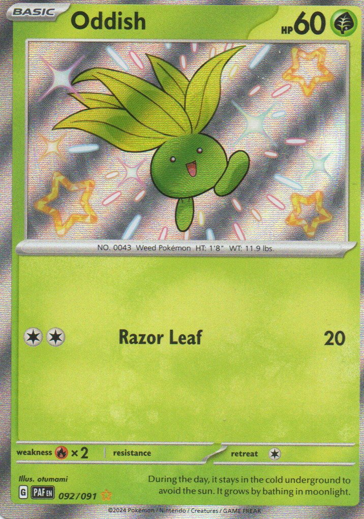 Oddish Ingles PAF 092 SHIny rare