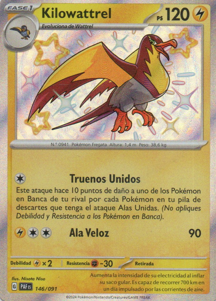 Kilowattrel Español PAF 146 SHIny rare