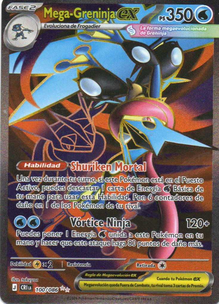 Mega-Greninja ex Ingles CRI 100 Ultra rare