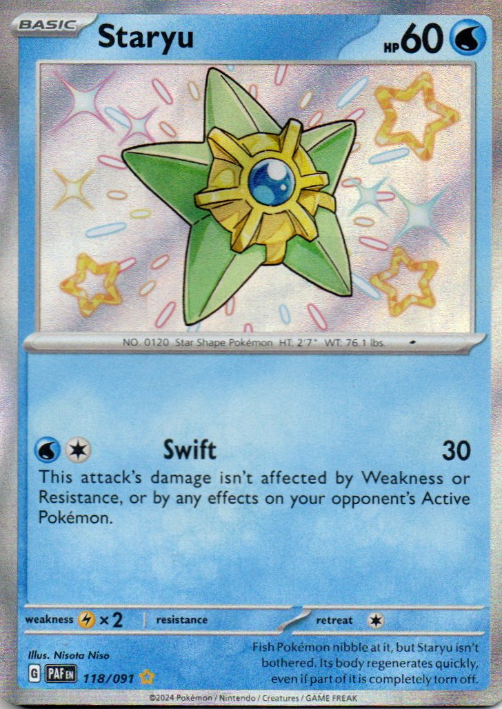 Staryu Ingles PAF 118 Shiny rare