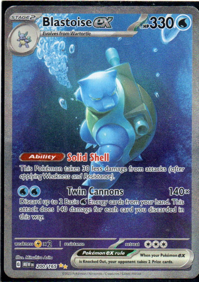 Blastoise ex Ingles MEW 200 Ultra rare