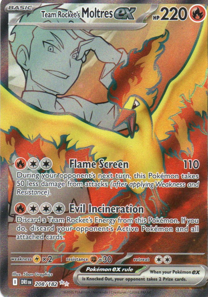 Team Rocket's Moltres ex Ingles DRI 208 Ultra rare