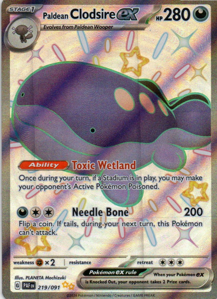 Paldean Clodsire ex Ingles PAF 219 Shiny ultra rare