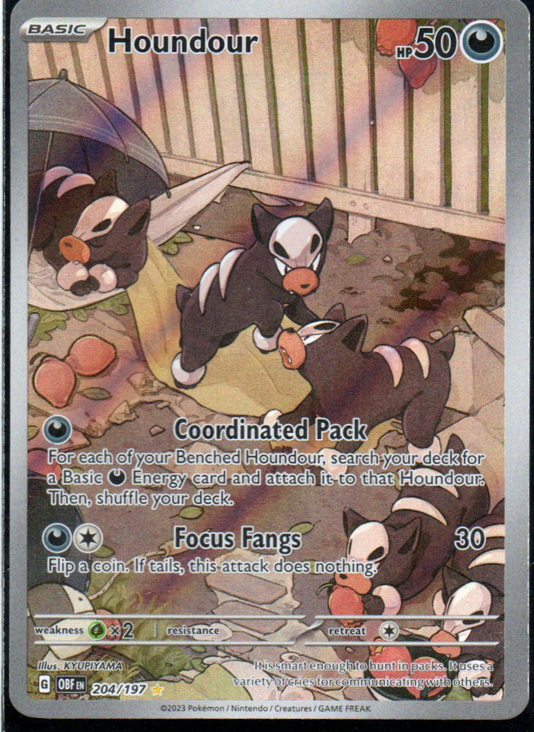 Houndour Ingles OBF 204 Illustration rare