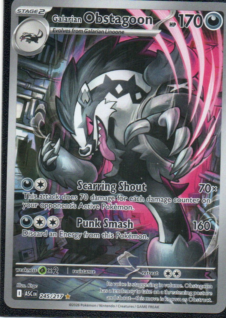 Galarian Obstagoon Ingles ASC 245 Illustration rare